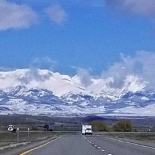 Along the road...the mountains appear